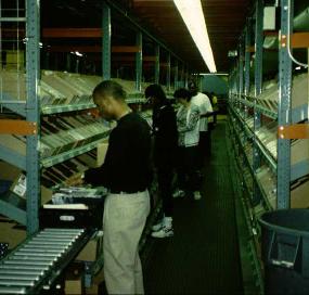 Part of a
    bucket brigade