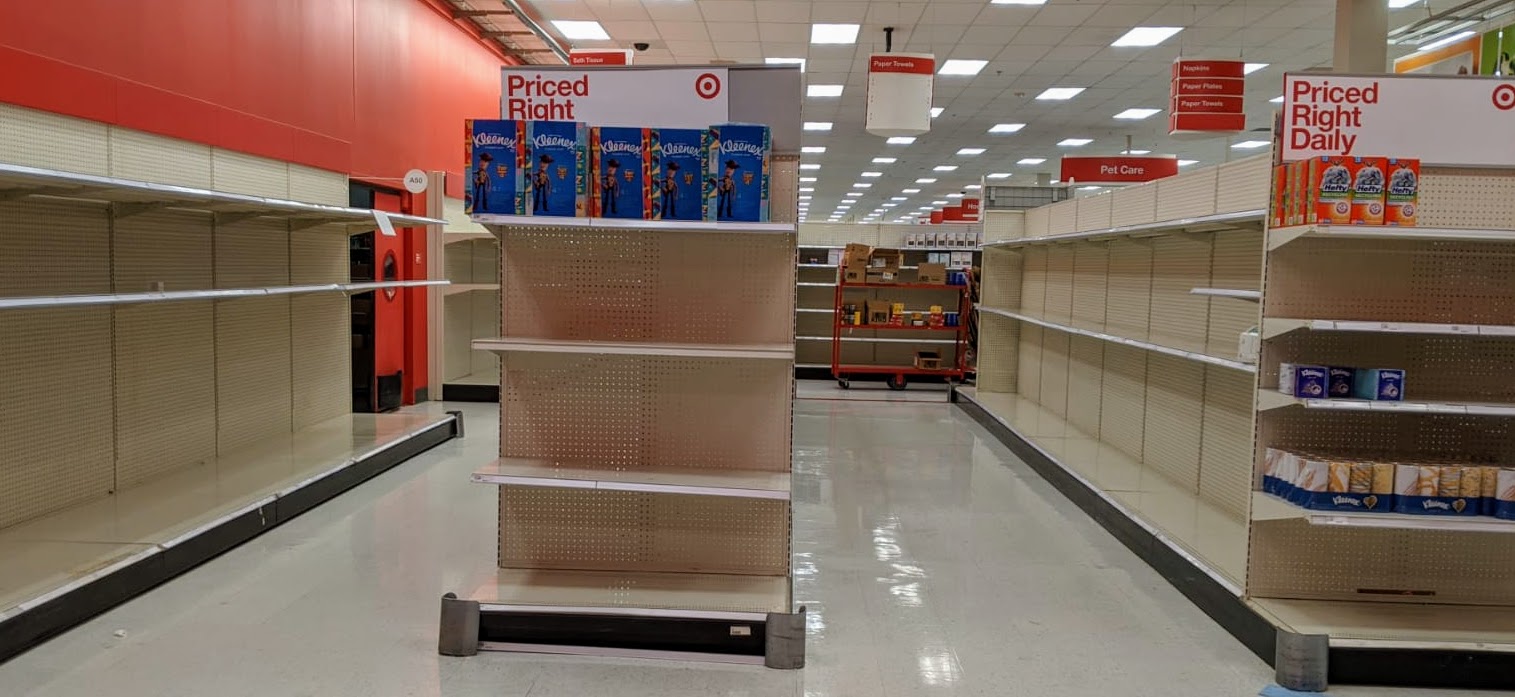 Empty shelves, Atlanta Target