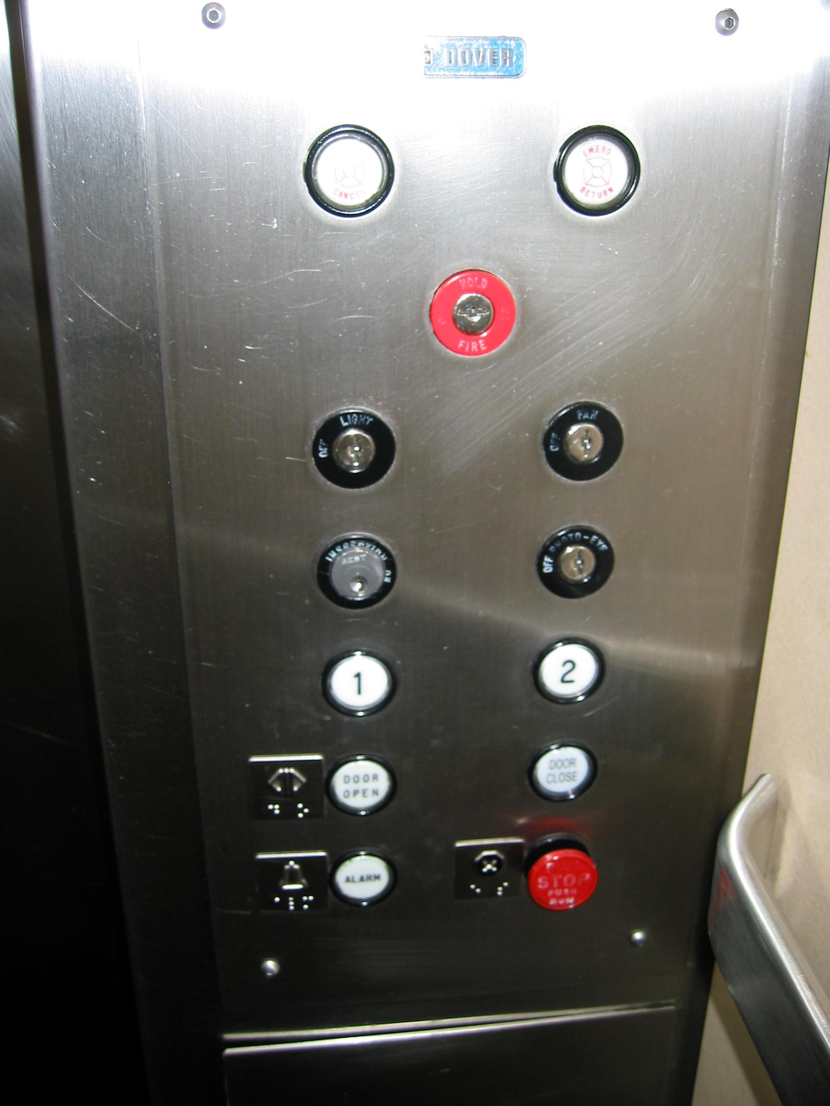 Elevator control panels box dimensions diagram 