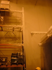 Ice on the pallet rack