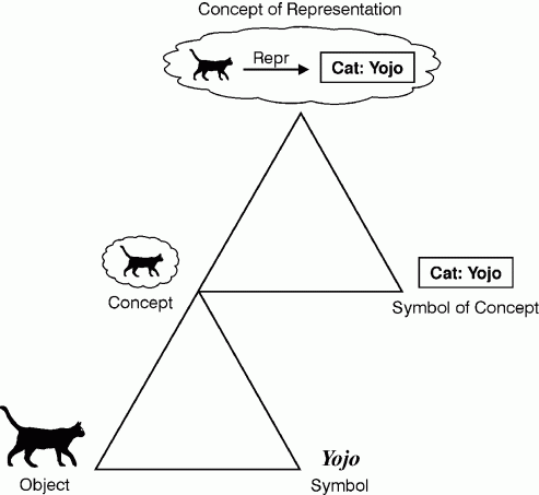 Metalevel concept of representing an object by a concept